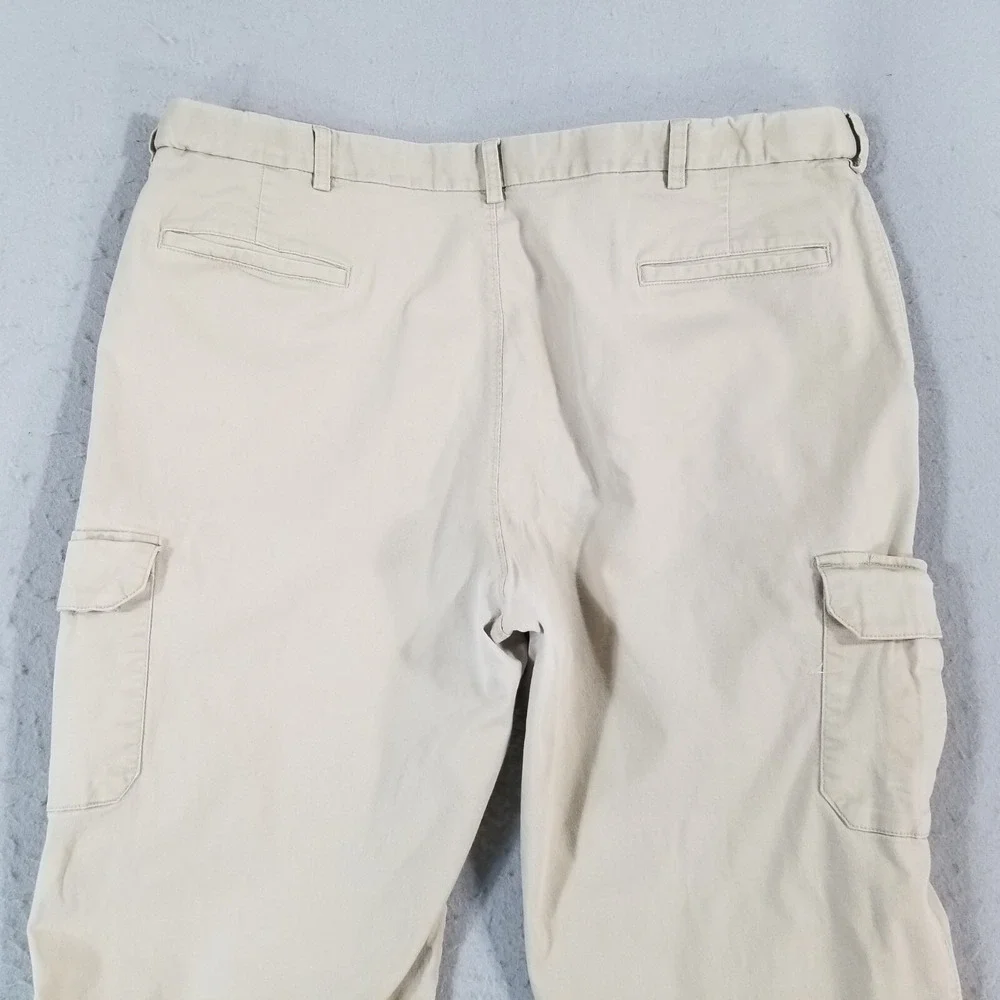 Haggar cargo pants men's 42 x 30 beige cotton comfort waist outdoor hiking